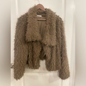 Shaggy Faux Fur Coat (12th Tribe brand, Williamsburg Toffee color) Winter